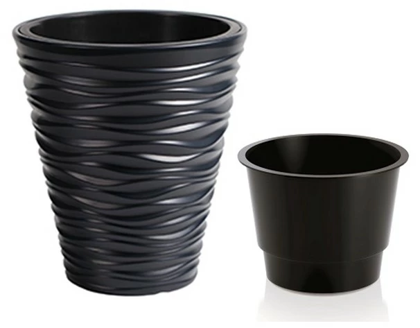 Flowforia Kübel Sand mit Einsatz rund konisch – Bild 2