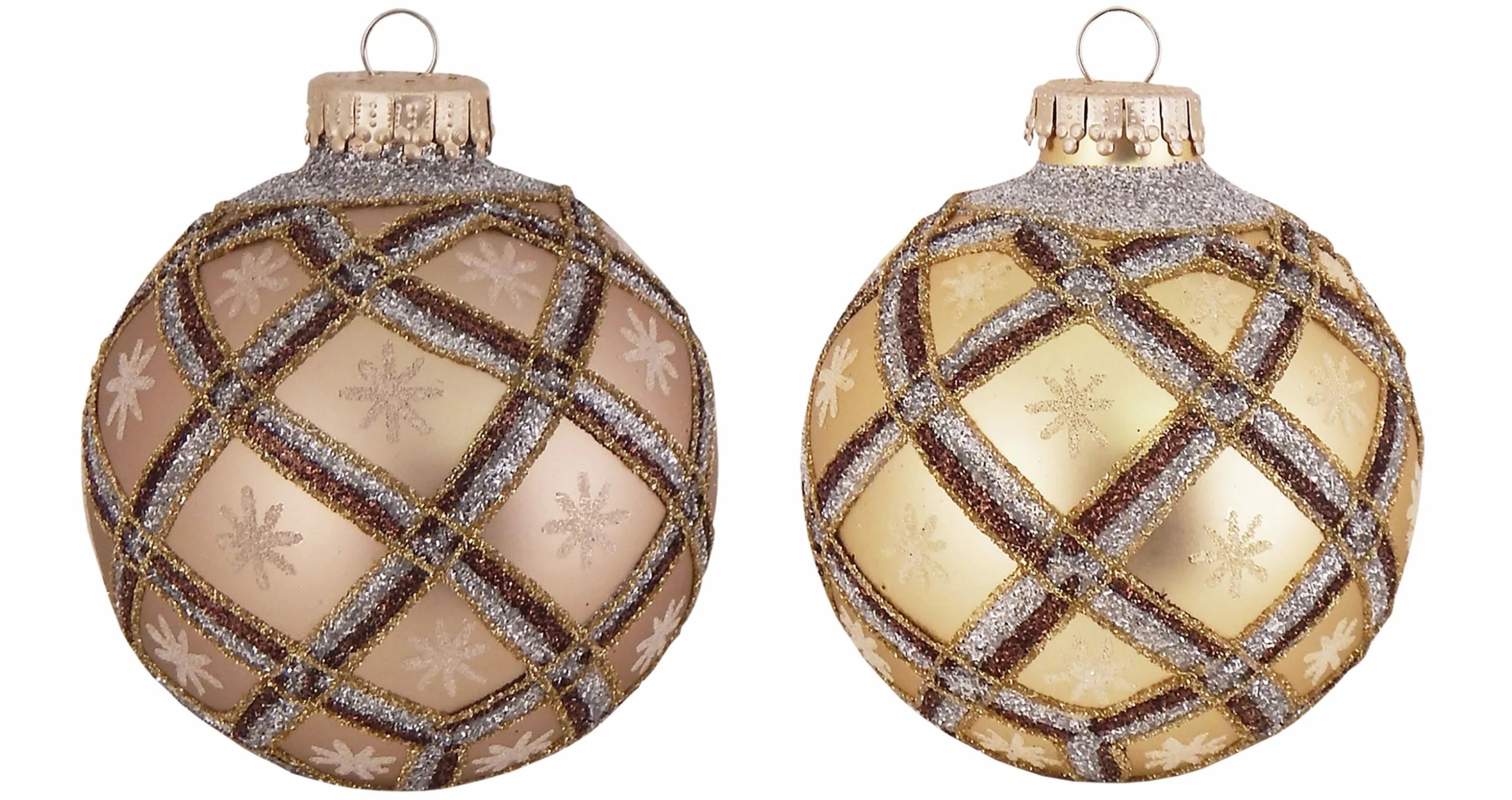 Krebs Glas Lauscha Cappuccino/Gold 7cm Glaskugel