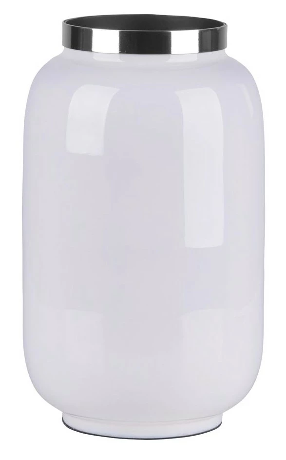 Gift Company Saigon Vase S, weiß/silberfarben - Saigon Vase hochglanz S, weiß/silberfarben