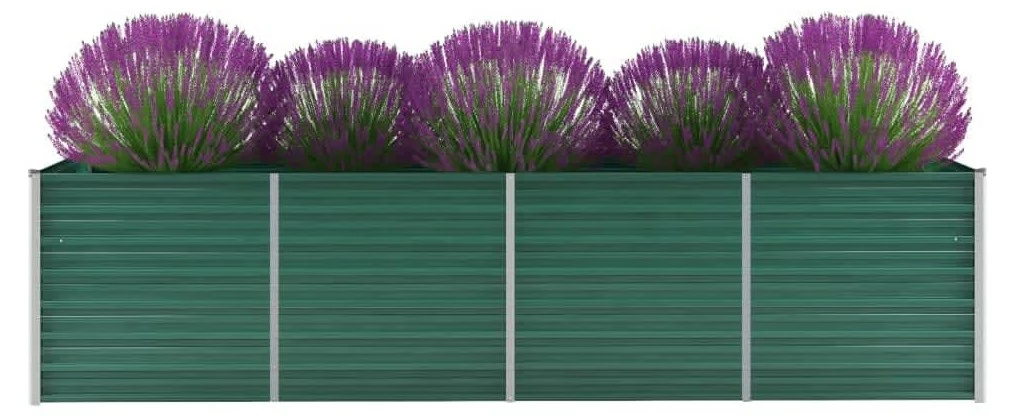 VidaXL Garten-Hochbeet Verzinkter Stahl Grün - vidaXL Garten-Hochbeet Verzinkter Stahl 320x80x77 cm Grün – Bild 2