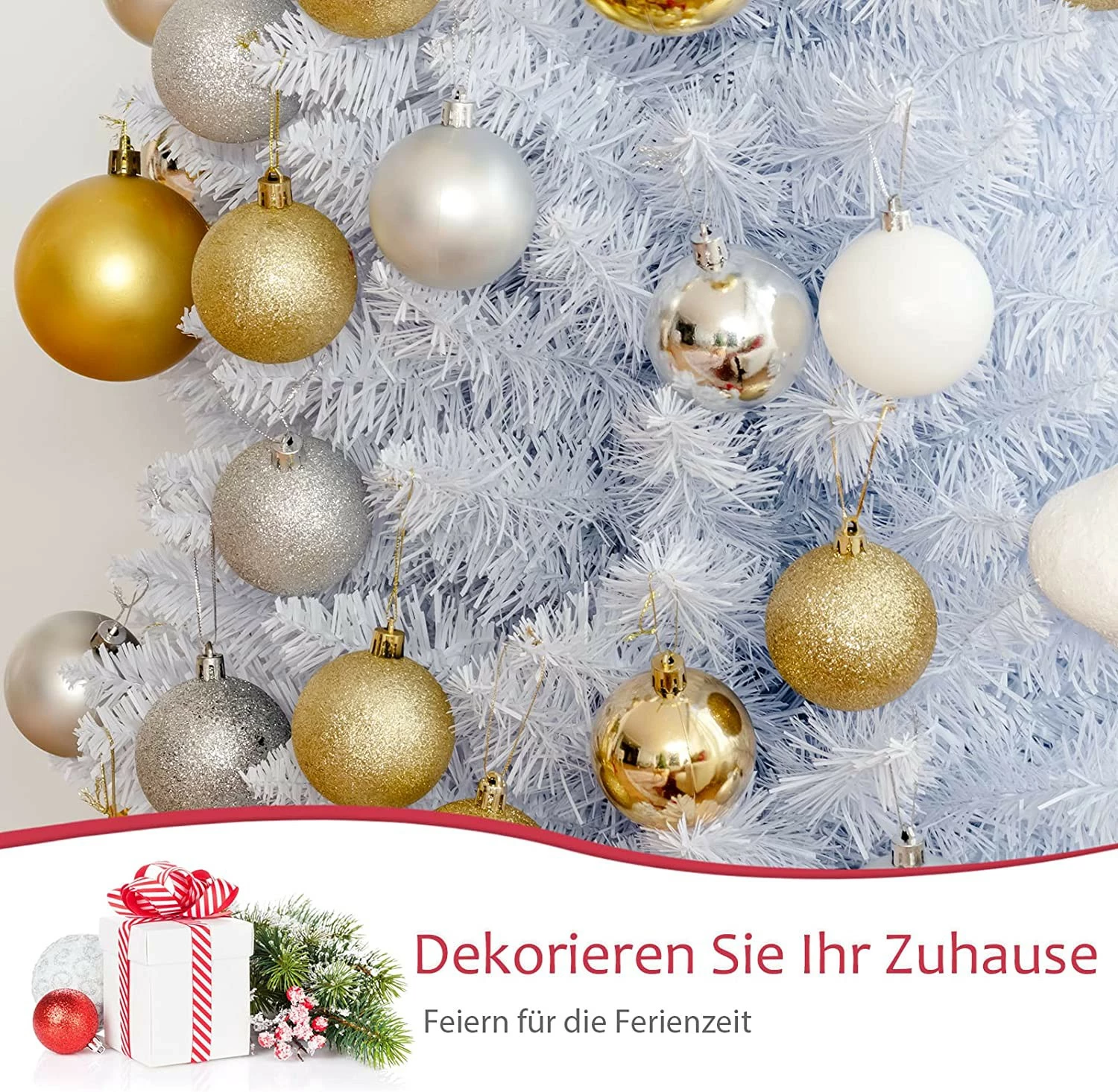 Costway 150cm Künstlicher Weihnachtsbaum – Bild 5