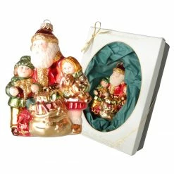 Krebs Glas Lauscha 12cm Weihnachtsmann aus Glas
