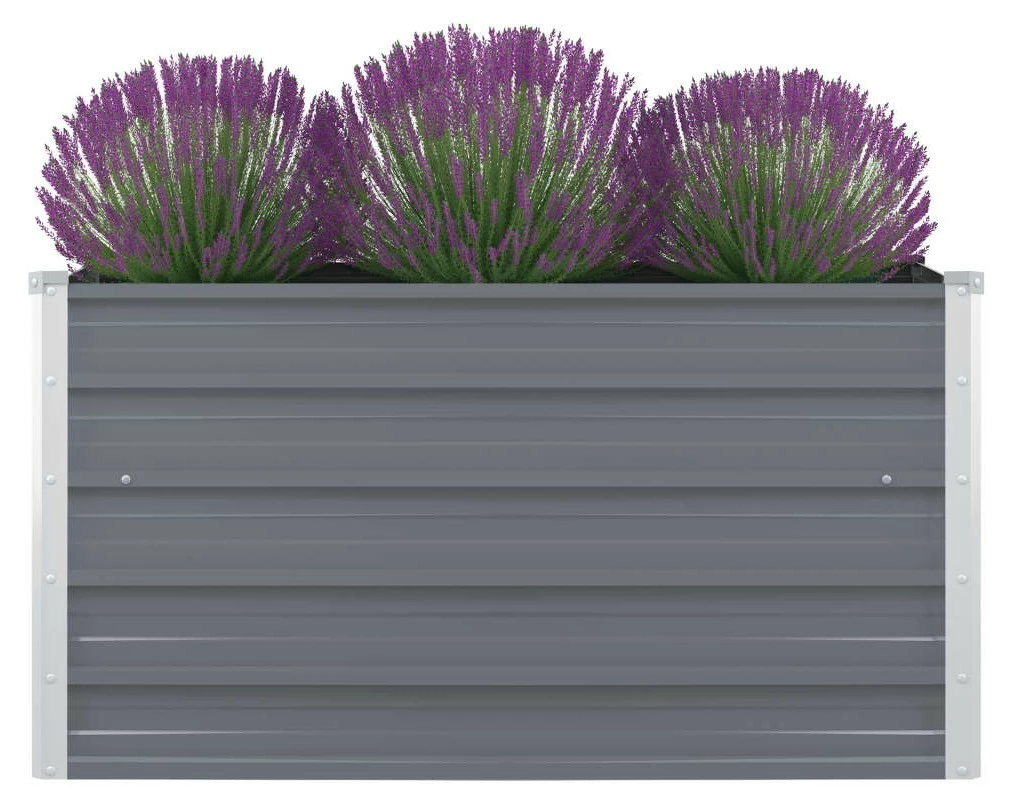 VidaXL Hochbeet 100×100×45 cm Verzinkter Stahl - vidaXL Hochbeet 100 x 100 x 45 cm Verzinkter Stahl Grau – Bild 2