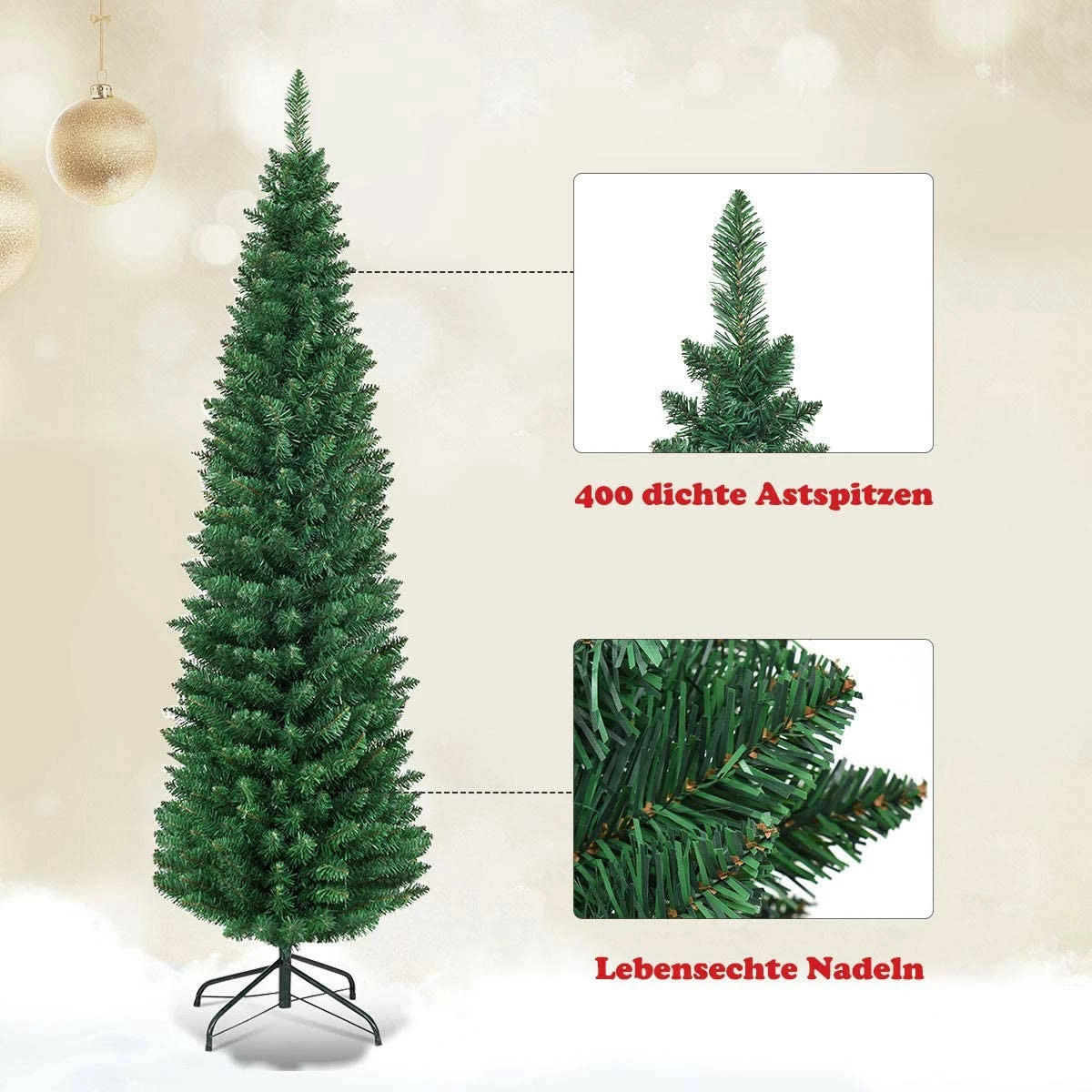 Costway 180cm Künstlicher Weihnachtsbaum – Bild 3