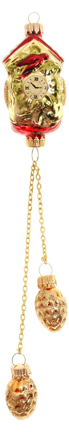 Krebs Glas Lauscha 15cm Kuckucksuhr aus Glas