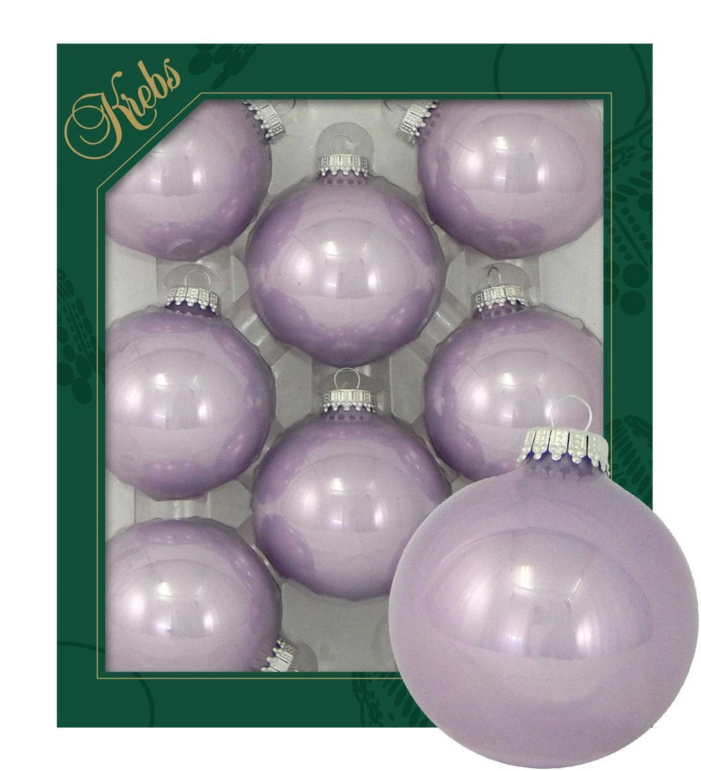 Krebs Glas Lauscha Fliederfarbene Glaskugel uni 7cm