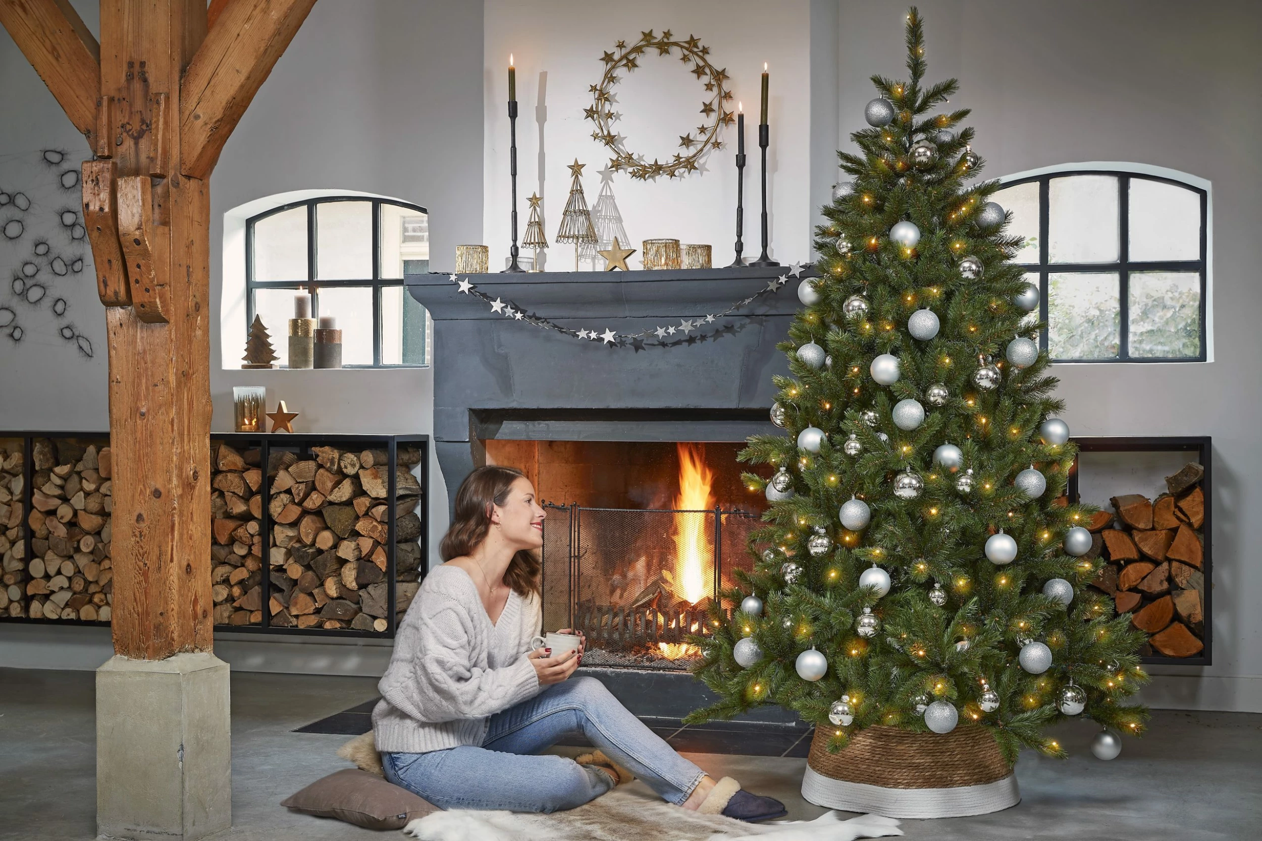 House of Seasons Weihnachtsbaumkorb Seegras – Bild 2