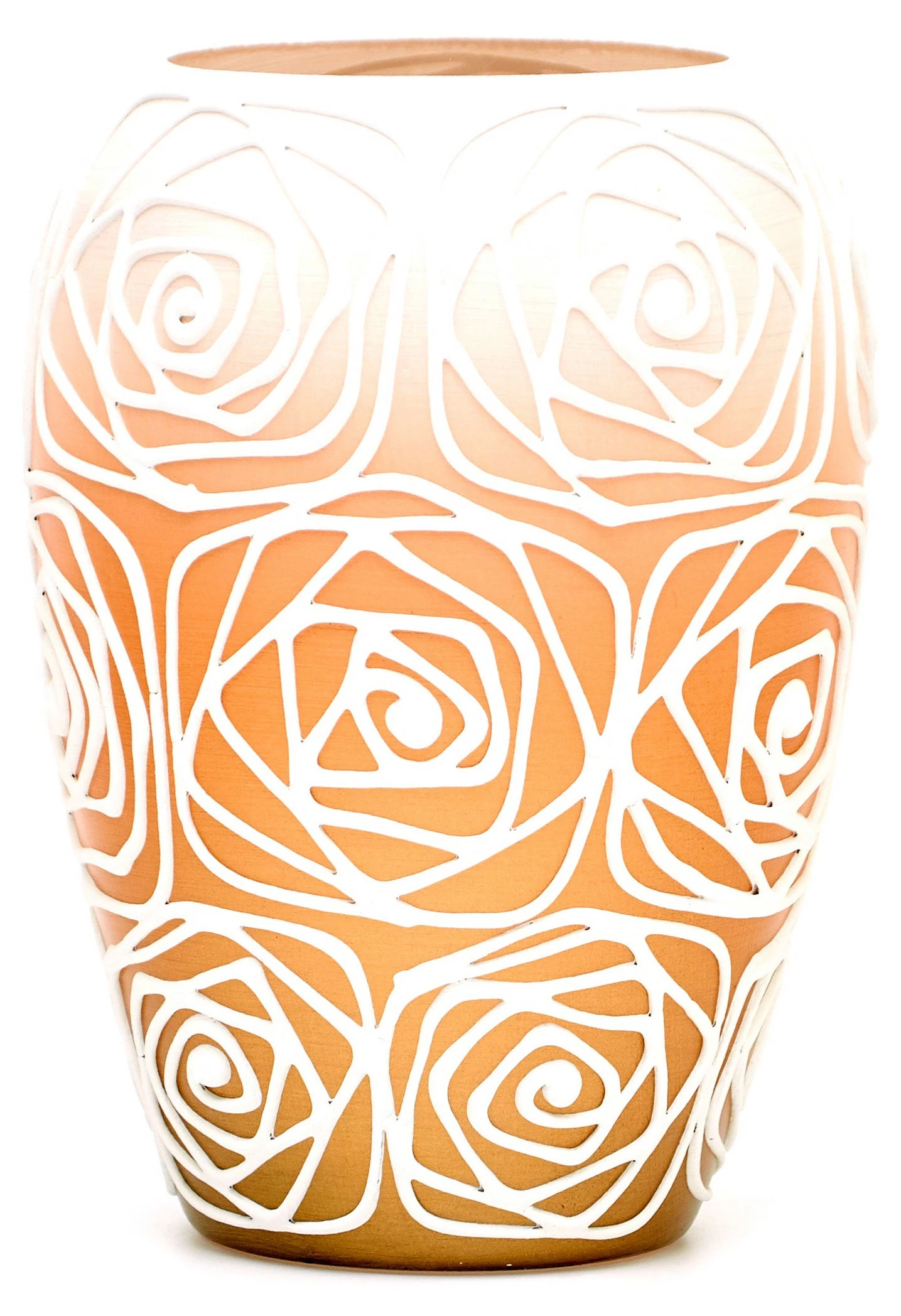 7ART Handbemalte Glasvase - Tischvase aus Glas 20 cm