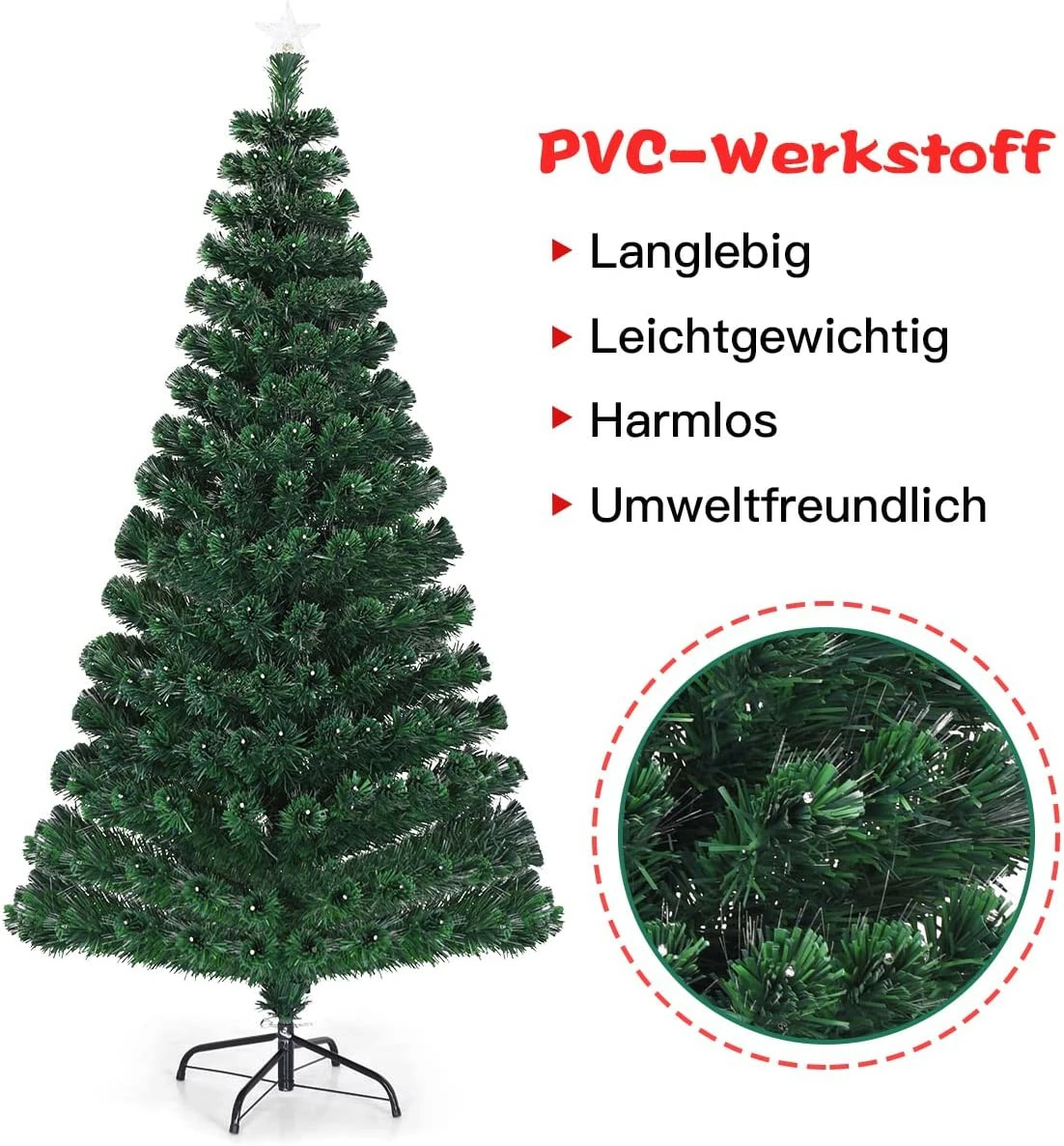Costway 180cm Künstlicher Weihnachtsbaum – Bild 8