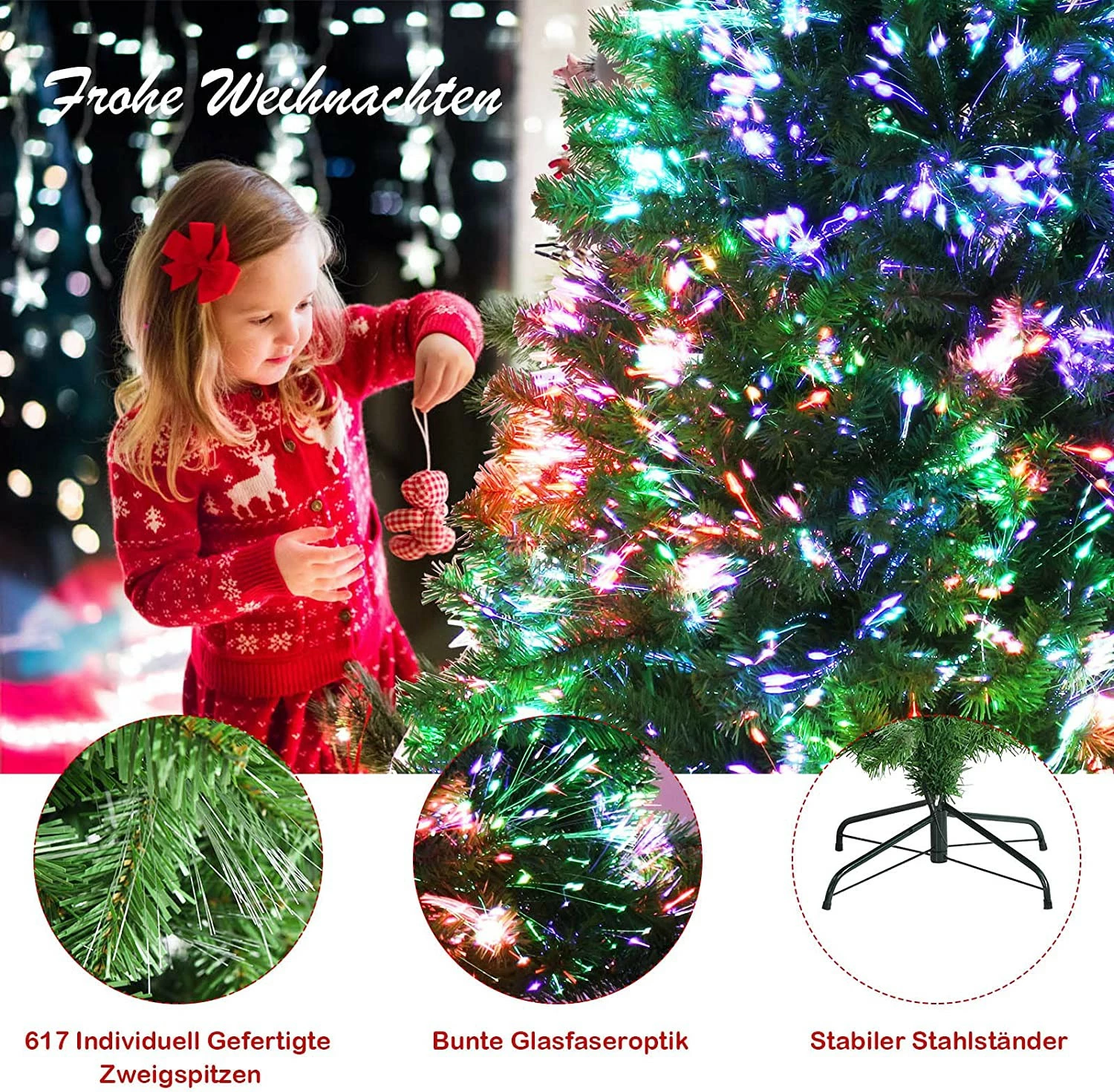 Costway 180cm Künstlicher Weihnachtsbaum – Bild 4