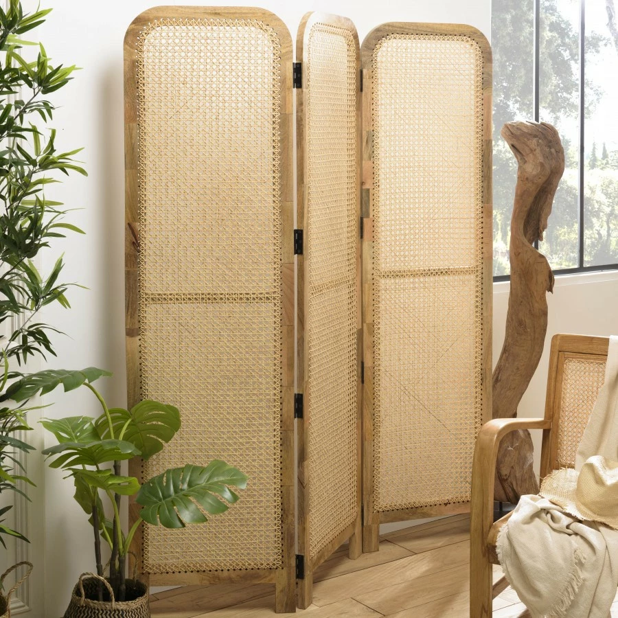 Macabane Paravent braun Mangoholz – Bild 3