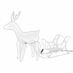 Home&Styling Collection LED Deko Rentier mit Schlitten, warmweiß - Durchscheinend - 39 x 20 x 55 cm