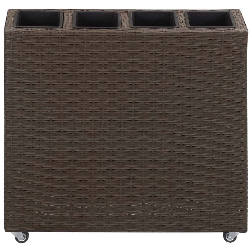 VidaXL Garten-Hochbeet - vidaXL Garten-Hochbeet mit 4 Töpfen 80x22x79 cm Poly Rattan Braun – Bild 2