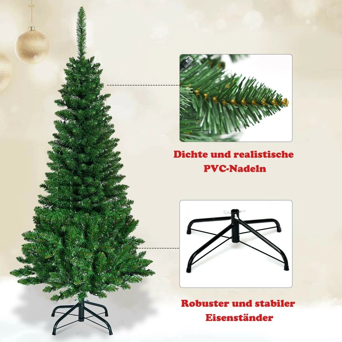 Costway 225cm LED Künstlicher Weihnachtsbaum – Bild 5