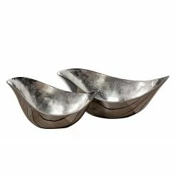 Boltze Deko-Schale Batley (2-teilig) - Aluminium - Silber