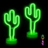 Relaxdays 2 x LED Neonlicht Kaktus - Grün - 15 x 29 cm