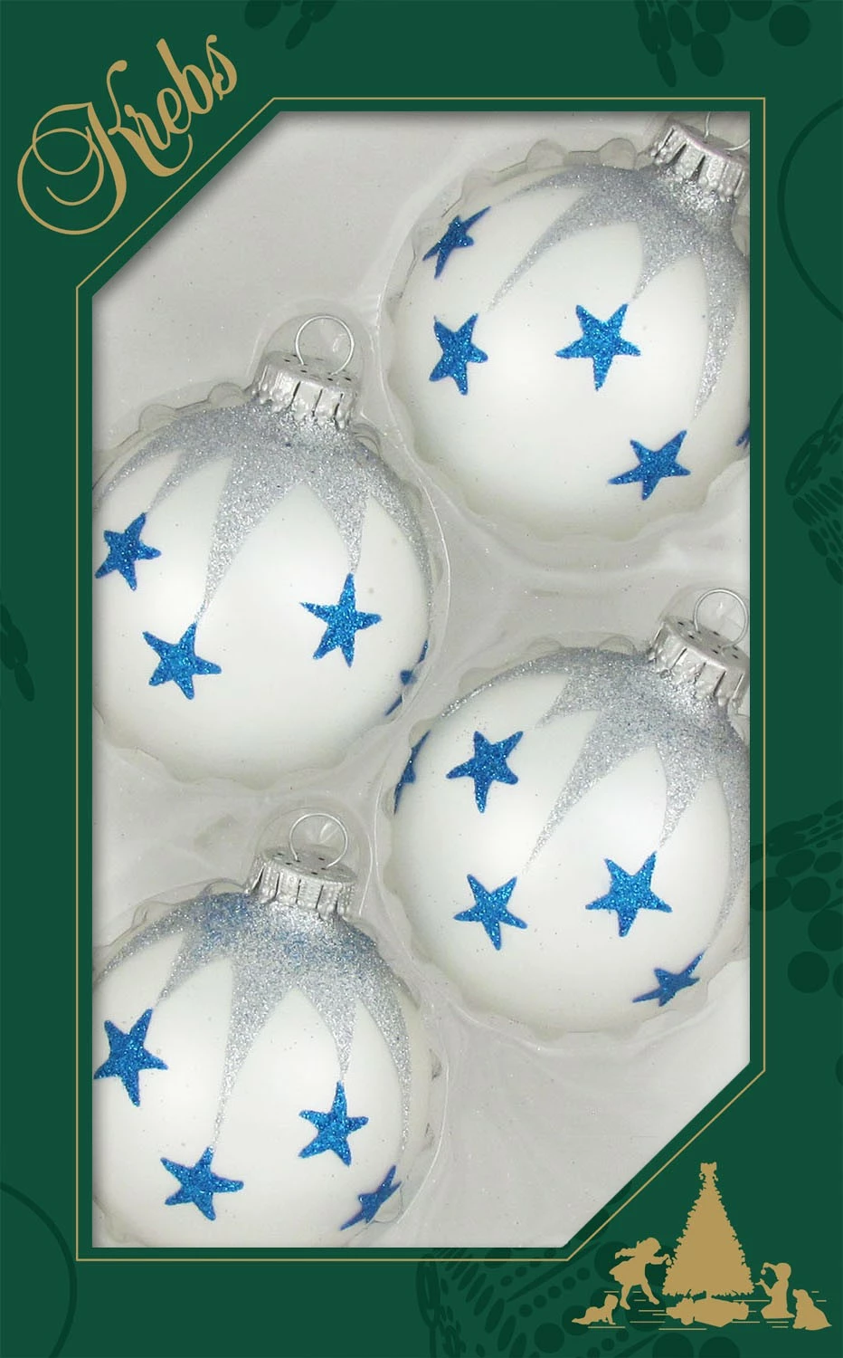 Krebs Glas Lauscha 7cm Glaskugel mit Sternschnuppen