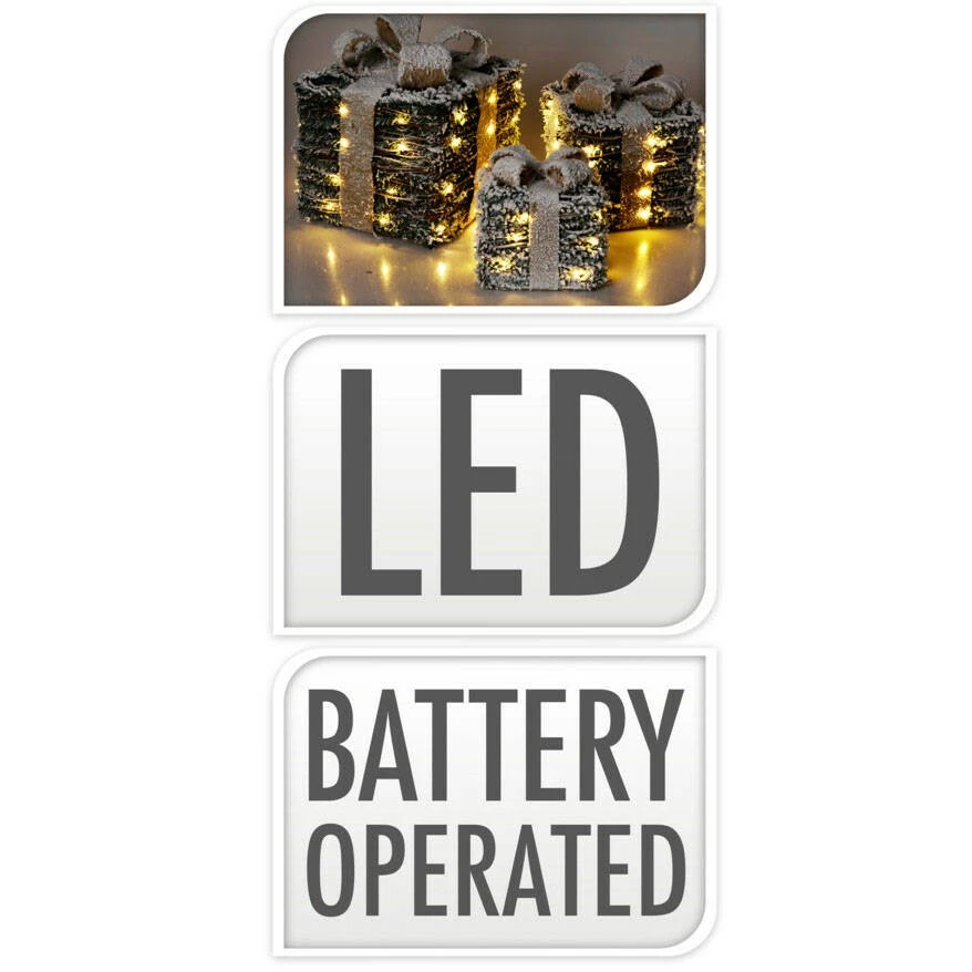 Home&Styling Collection Weihnachtsdeko GESCHENKE, 3er-Set, LED – Bild 3