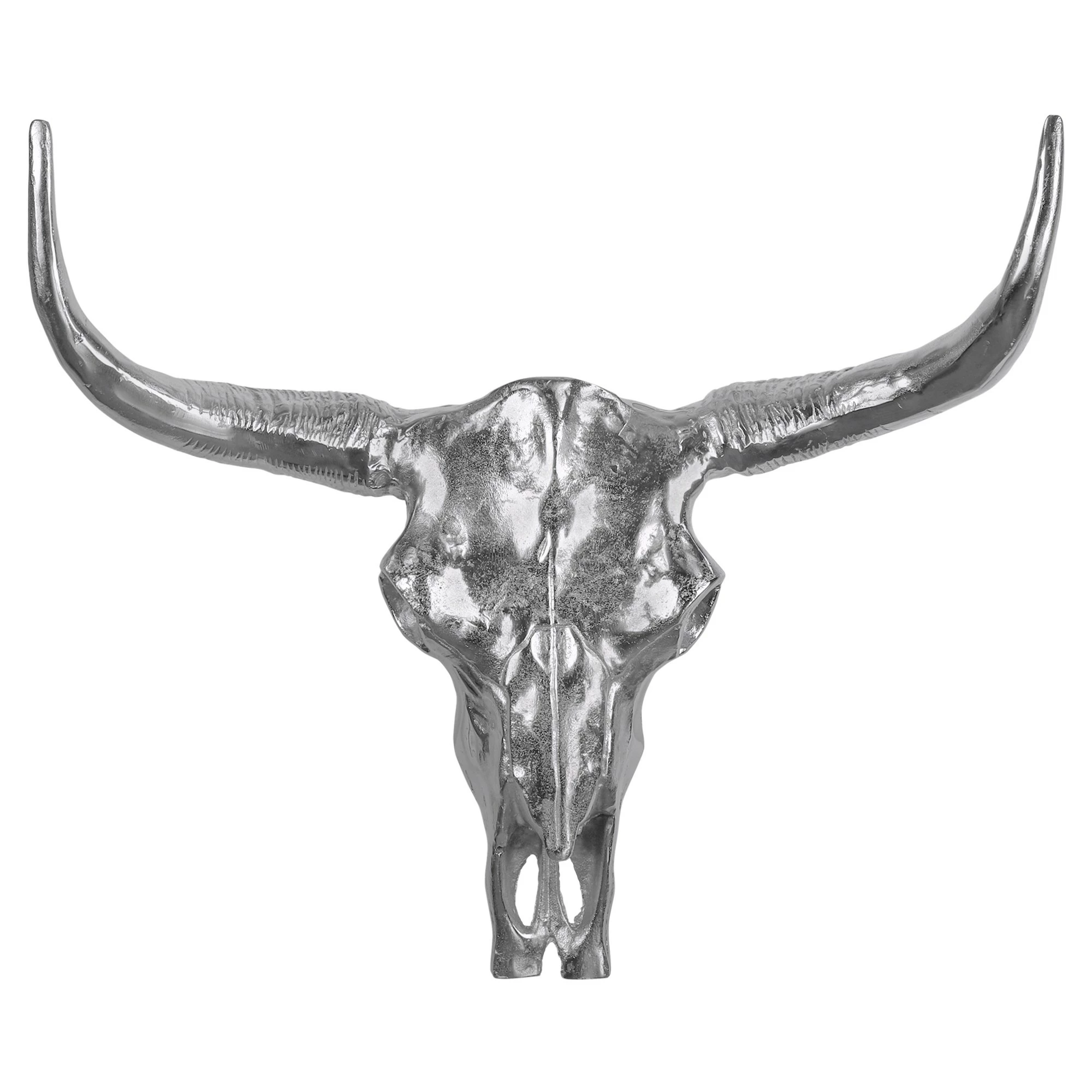 WOMO-DESIGN Schädel Skulptur Silber 70x58cm