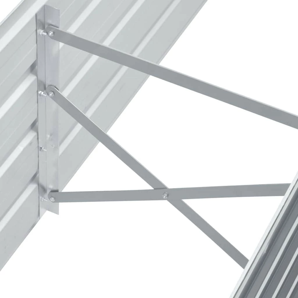 VidaXL Garten-Hochbeet Verzinkter Stahl Grau - vidaXL Garten-Hochbeet Verzinkter Stahl 160x40x45 cm Grau – Bild 6