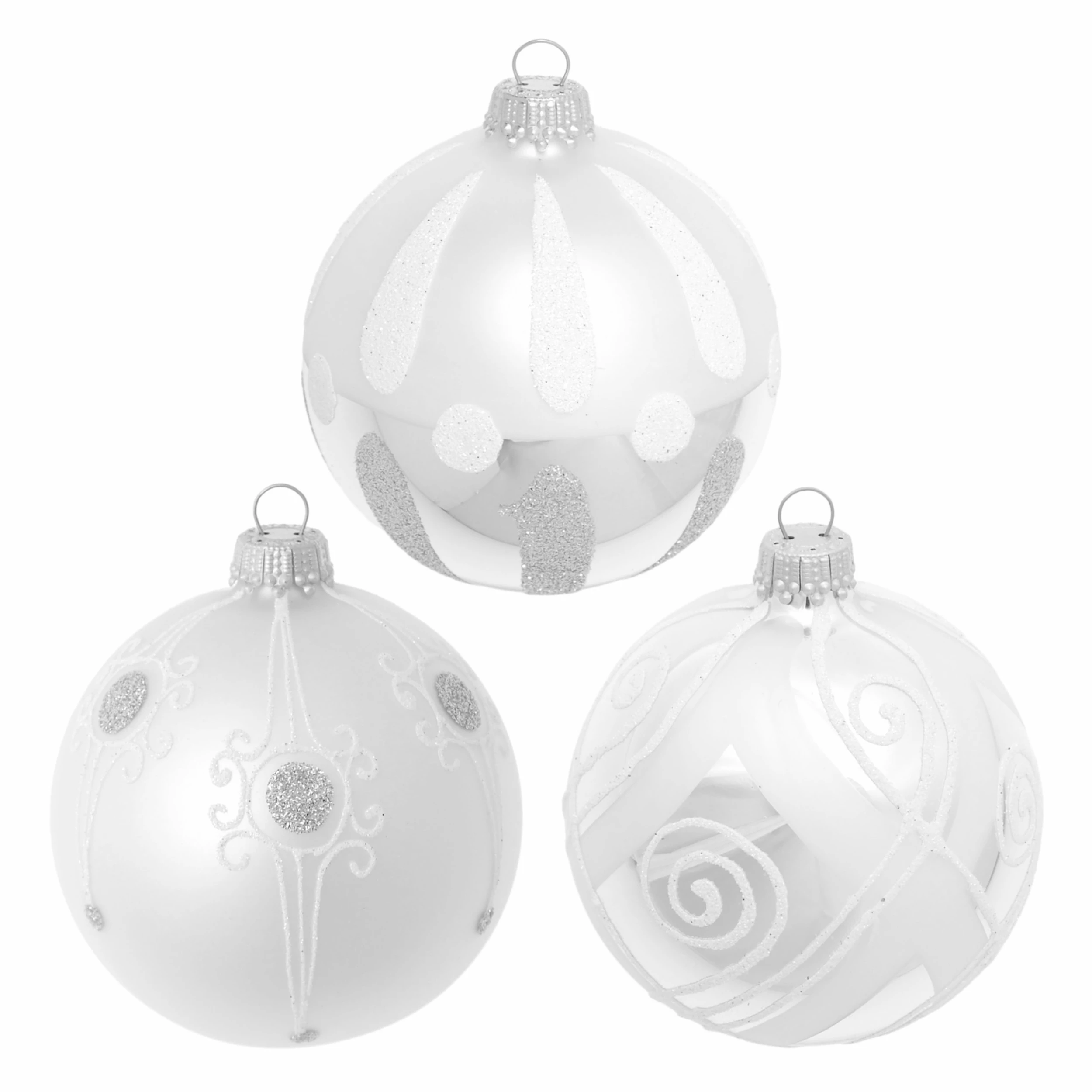 Krebs Glas Lauscha Silber 8cm Glaskugeln