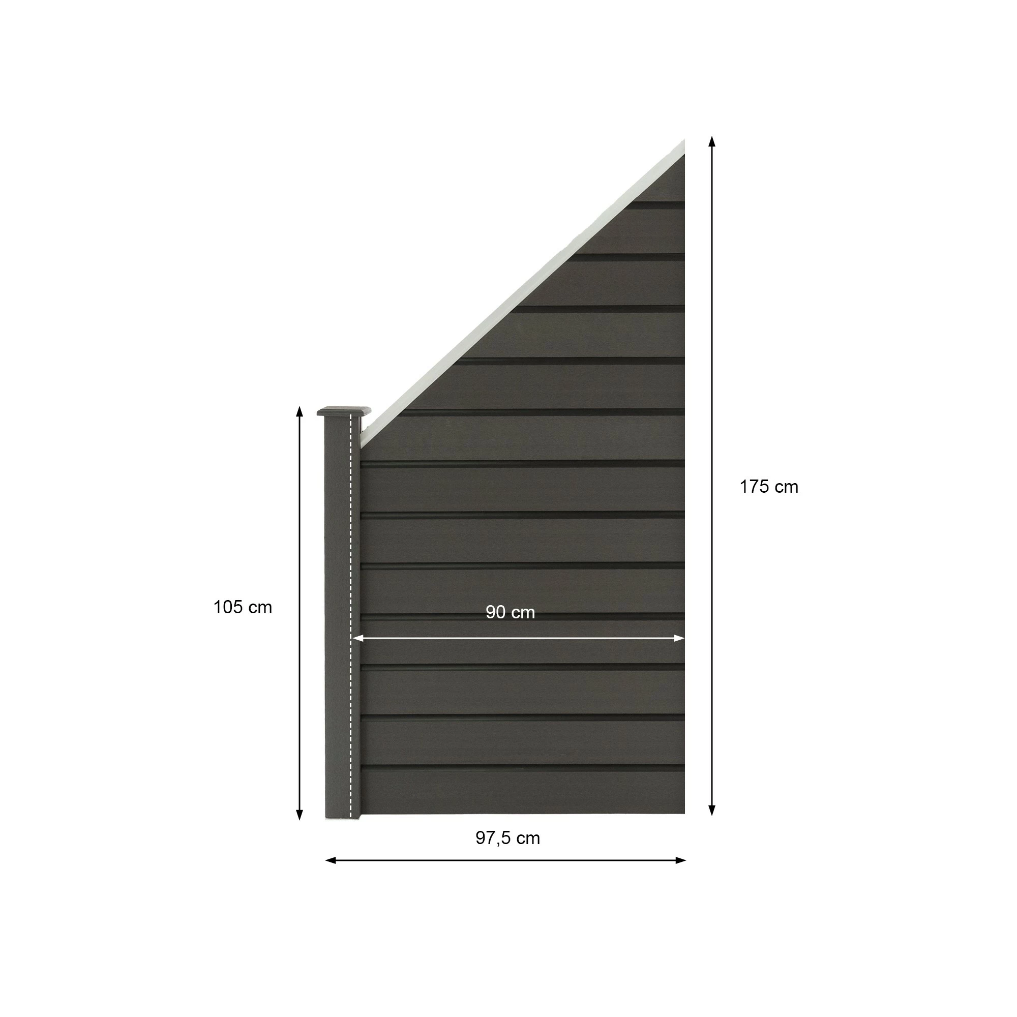 ML-Design WPC Gartenzaun Grau 97.5x105-175x1.9cm – Bild 6