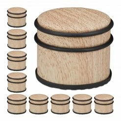 Relaxdays 10 x Türstopper Holzoptik hellbraun