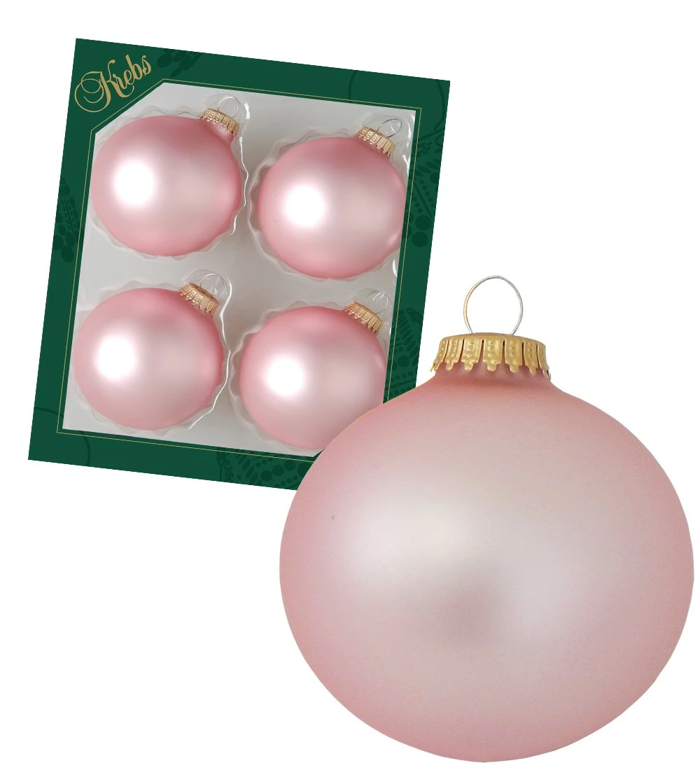 Krebs Glas Lauscha Rosa matte 8cm Glaskugeln
