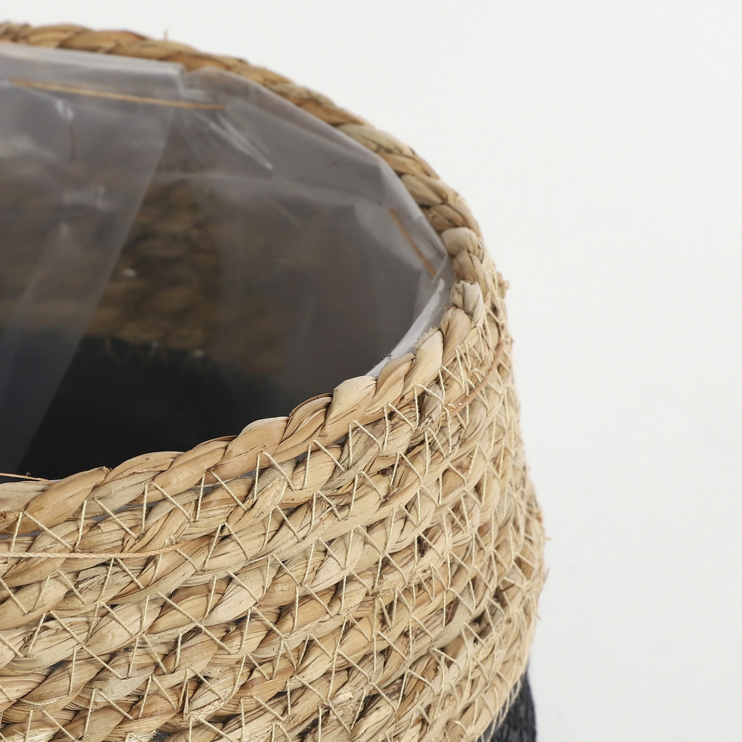 Mica Decorations Pflanzkorb Jorck (3er-Set) - Schwarz - Naturfaser - Kunststoff – Bild 4