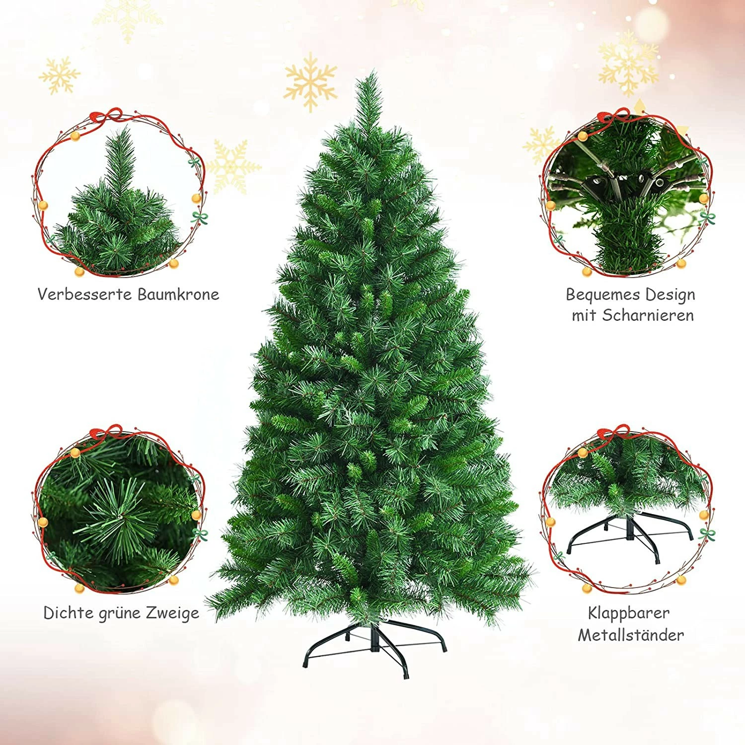 Costway 150cm Künstlicher Weihnachtsbaum – Bild 4