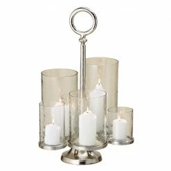 Maison Belfort Windlicht Barnsley - Nickel / Glas - Silber