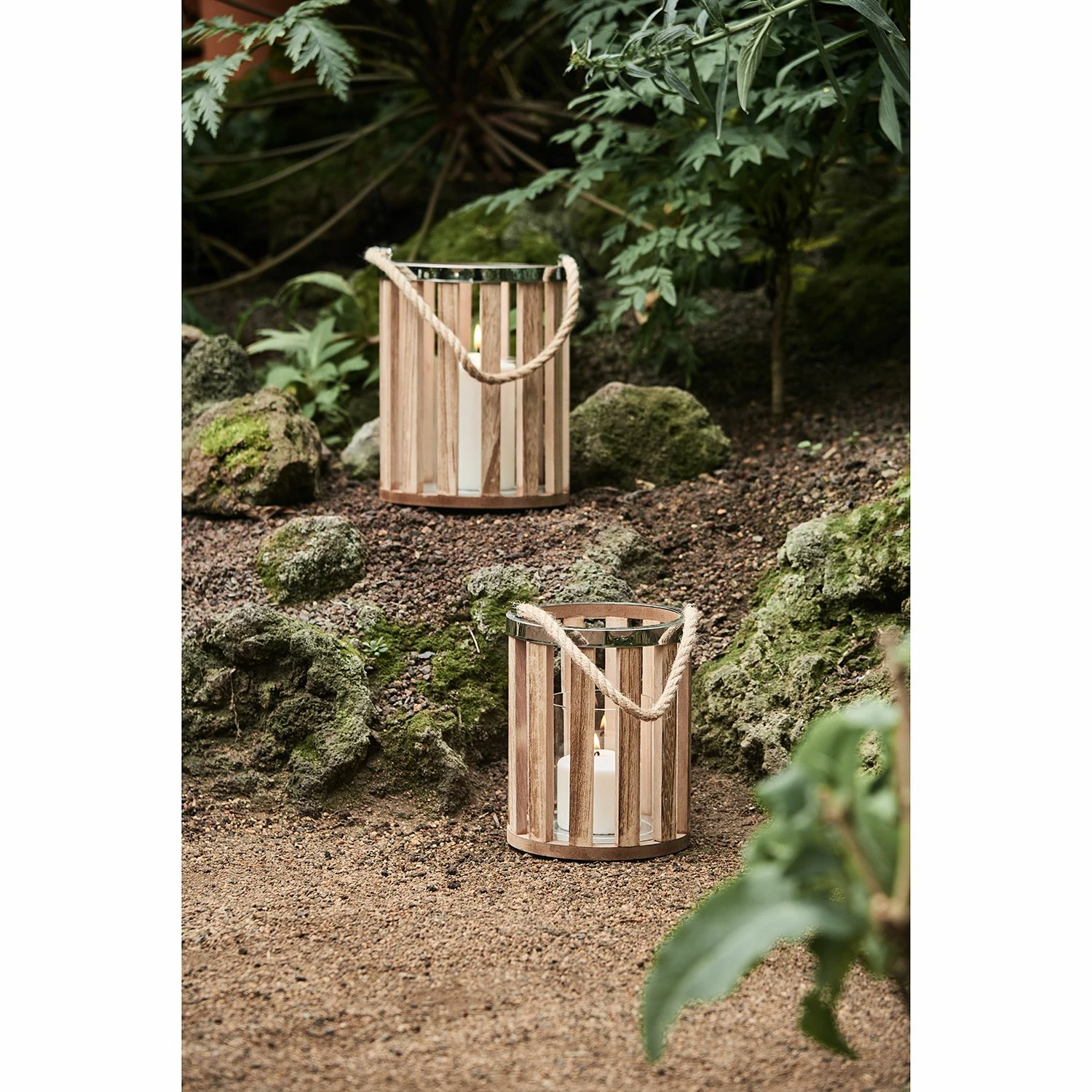 Eva Padberg Collection Windlicht Savena (2-teilig) - Paulownia massiv / Eisen - Paulownia / Silber – Bild 2